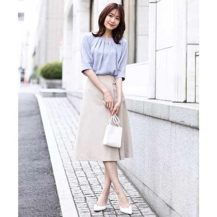 フロントタックジョーゼットブラウス/洗える/WEB限定サイズ | OFUON | 詳細画像18 