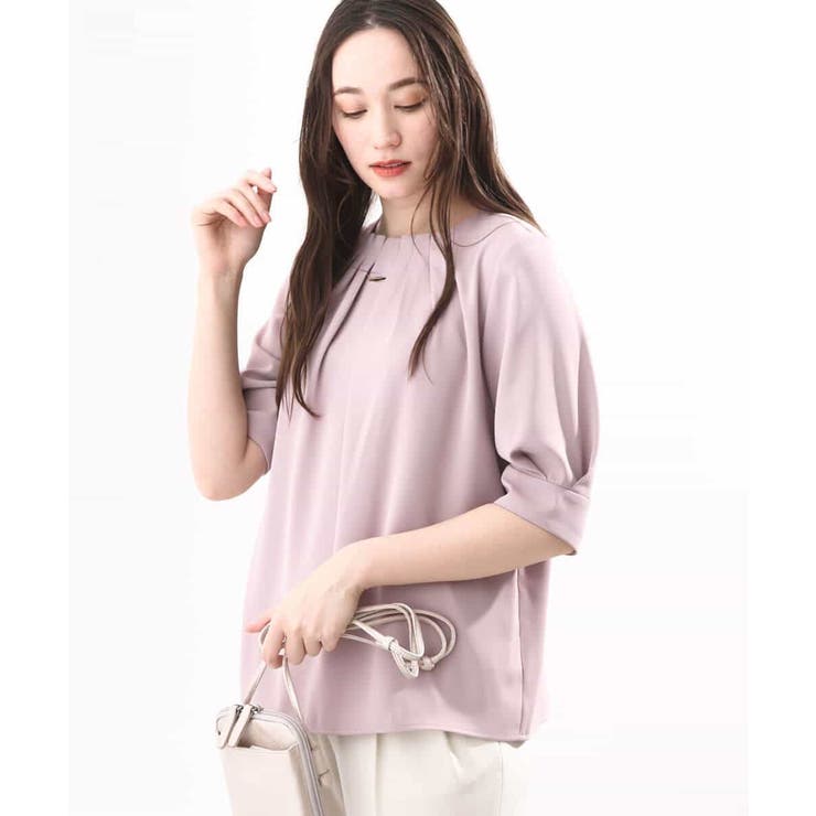 フロントタックジョーゼットブラウス/洗える/WEB限定サイズ | OFUON | 詳細画像2 