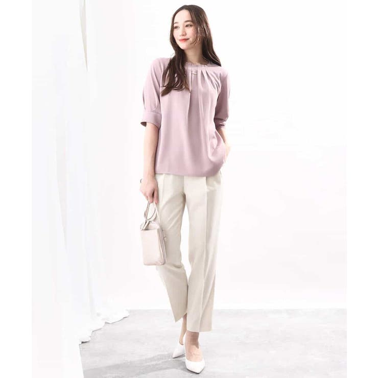 フロントタックジョーゼットブラウス/洗える/WEB限定サイズ | OFUON | 詳細画像3 