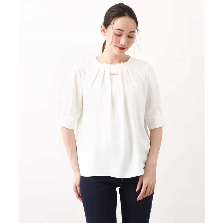 フロントタックジョーゼットブラウス/洗える/WEB限定サイズ | OFUON | 詳細画像43 