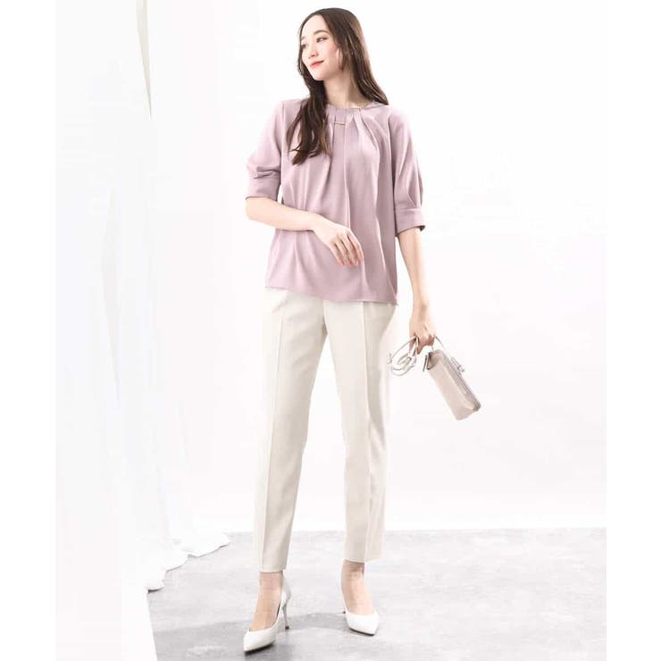 フロントタックジョーゼットブラウス/洗える/WEB限定サイズ | OFUON | 詳細画像5 