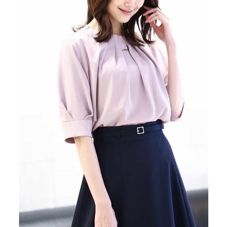 ピンク | フロントタックジョーゼットブラウス/洗える/WEB限定サイズ | OFUON