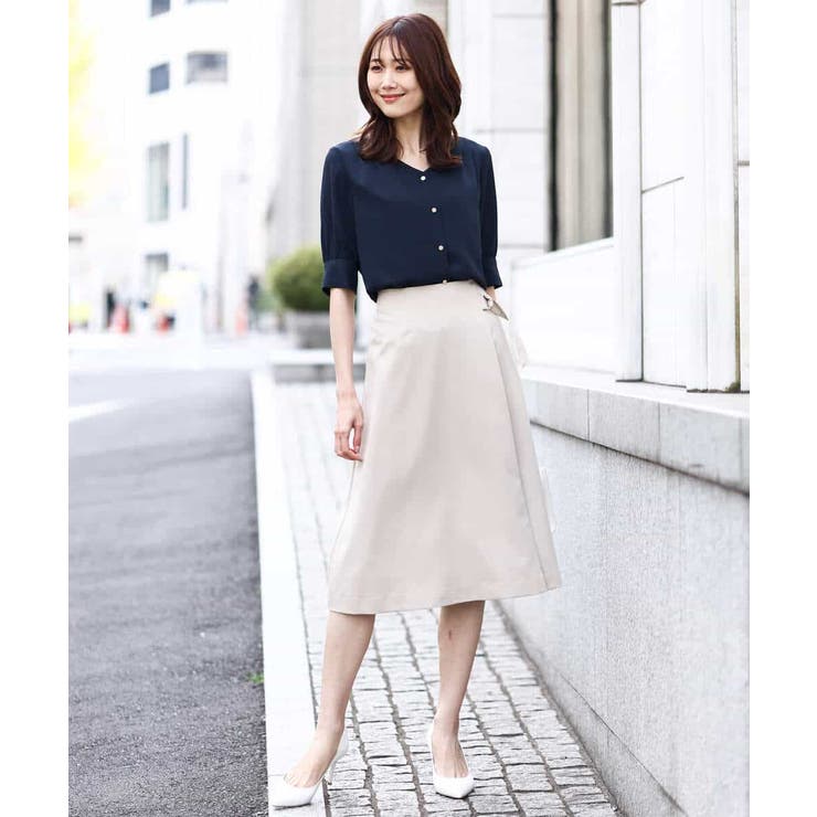 五分袖Vネックブラウス/洗える | OFUON | 詳細画像20 