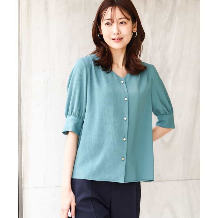 五分袖Vネックブラウス/洗える | OFUON | 詳細画像22 