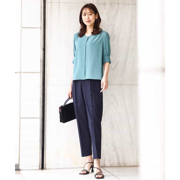 五分袖Vネックブラウス/洗える | OFUON | 詳細画像23 