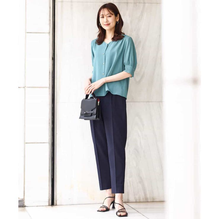 五分袖Vネックブラウス/洗える | OFUON | 詳細画像24 