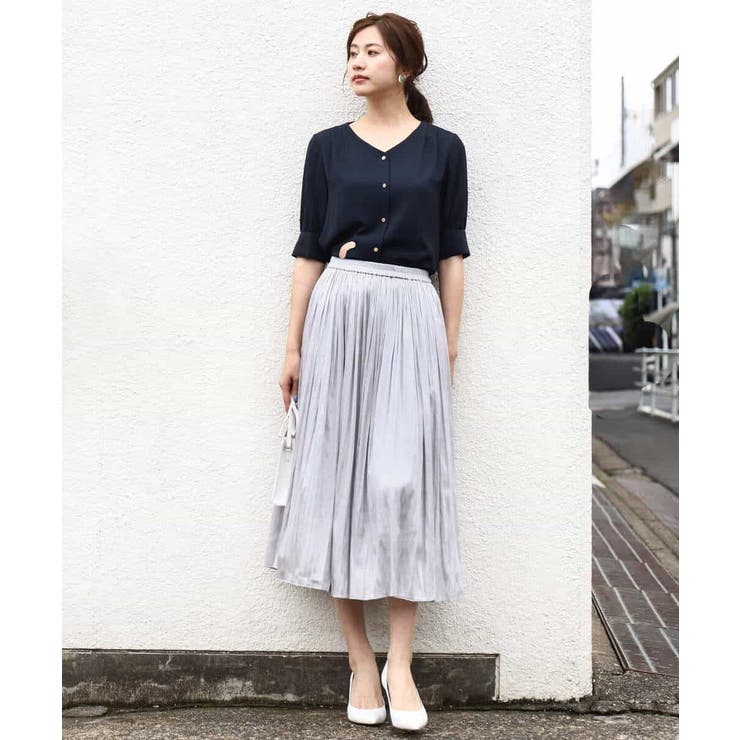 五分袖Vネックブラウス/洗える | OFUON | 詳細画像26 