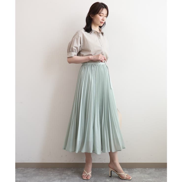 衿付きタックスリーブシャツブラウス 接触冷感 UVカット | OFUON | 詳細画像13 
