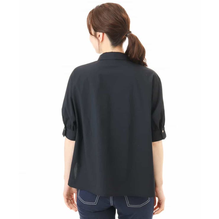 衿付きタックスリーブシャツブラウス 接触冷感 UVカット | OFUON | 詳細画像25 