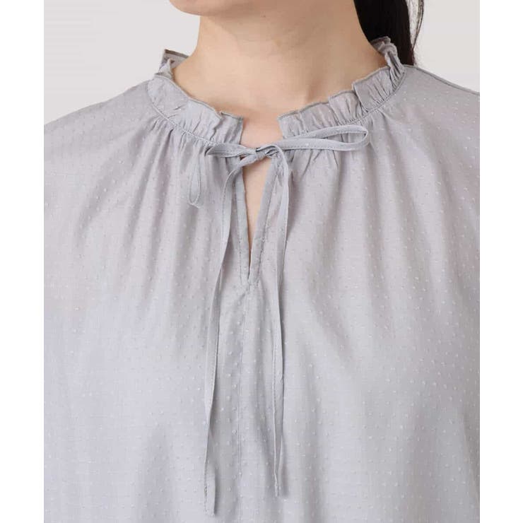ドットジャガードフリルリボンブラウス/UVカット/洗える/WEB限定サイズあり | OFUON | 詳細画像19 
