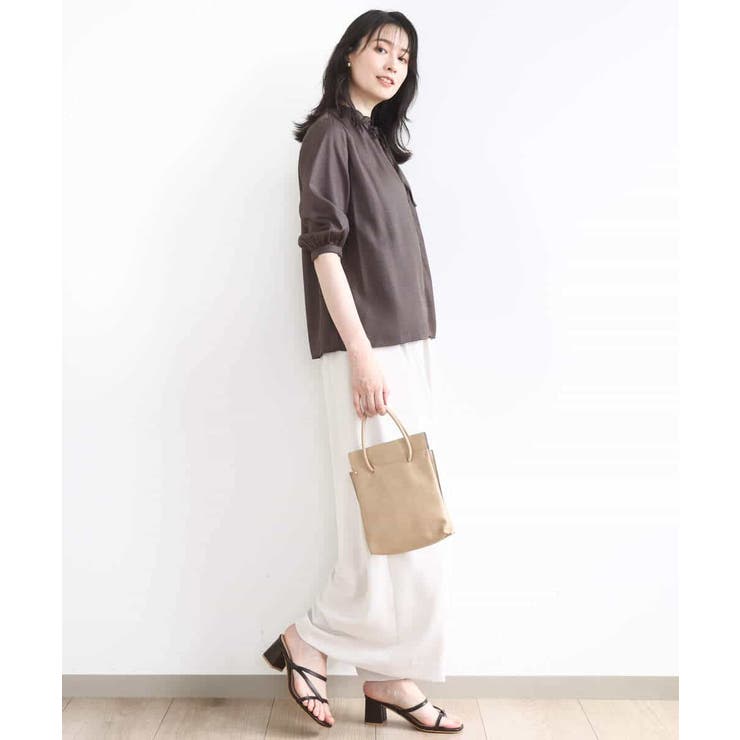 ドットジャガードフリルリボンブラウス/UVカット/洗える/WEB限定サイズあり | OFUON | 詳細画像4 