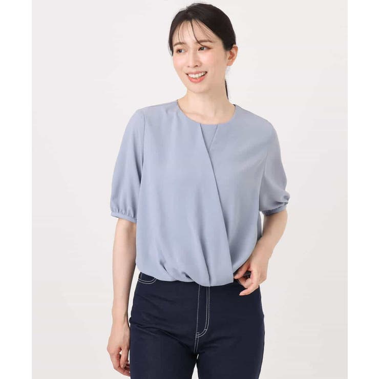 カシュクールデザインブラウス/接触冷感/速乾/洗える/WEB限定