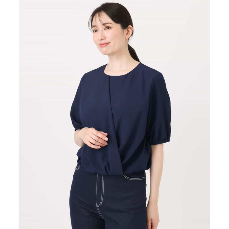 ブラウス シャツ カシュクールデザインブラウス/接触冷感/速乾/洗える/WEB限定サイズあり レディース セール】カシュクールデザインブラウス/接触冷感/速乾/洗える