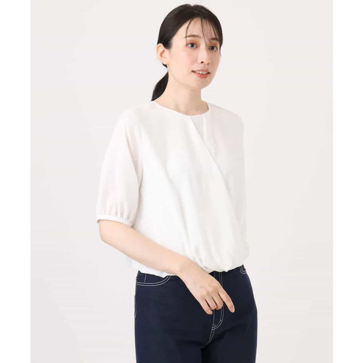 カシュクールデザインブラウス/接触冷感/速乾/洗える/WEB限定サイズあり | OFUON | 詳細画像23 