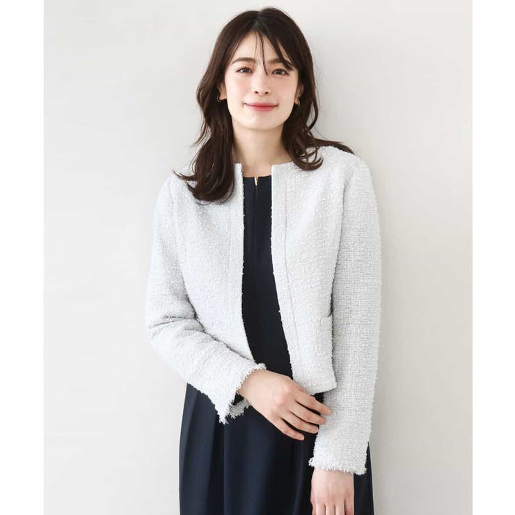 [セットアップ対応]ツイードノーカラージャケット/WEB限定 | OFUON | 詳細画像10 