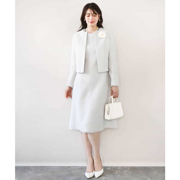 [セットアップ対応]ツイードノーカラージャケット/WEB限定 | OFUON | 詳細画像14 