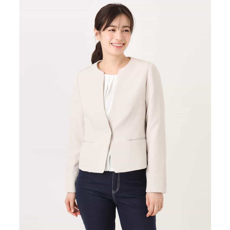 [セットアップ対応]ライトラブルクロス カラーレスジャケット 洗える | OFUON | 詳細画像16 