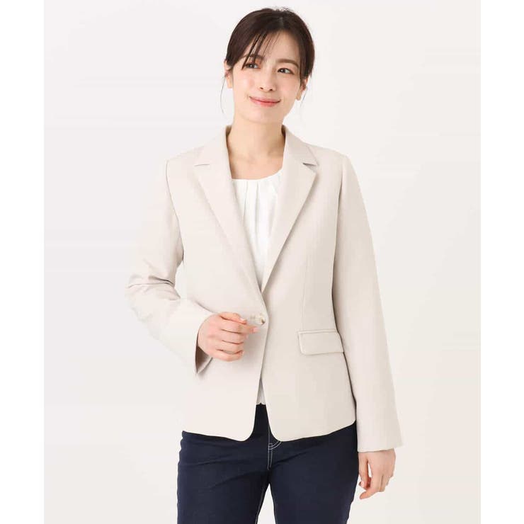 [セットアップ対応]ライトラブルクロス テーラードジャケット 洗える | OFUON | 詳細画像17 