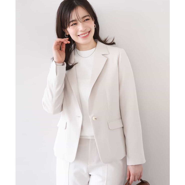 ベージュ | [セットアップ対応]ライトラブルクロス テーラードジャケット 洗える | OFUON