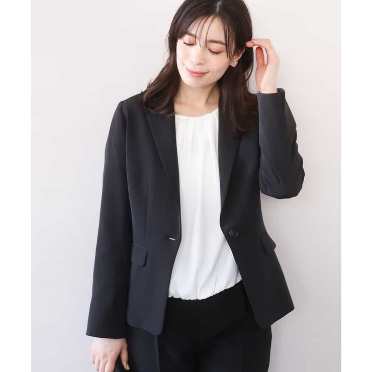 ブラック | [セットアップ対応]ライトラブルクロス テーラードジャケット 洗える | OFUON