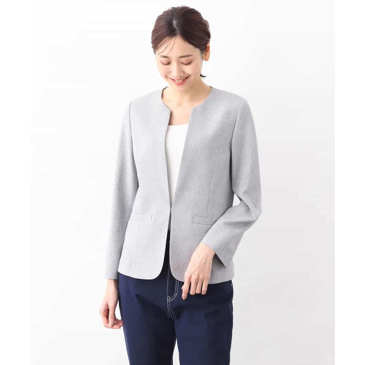 [セットアップ対応]ライトシャンブレー カラーレスジャケット/洗える | OFUON | 詳細画像13 