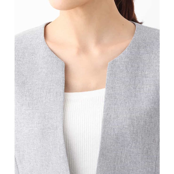 [セットアップ対応]ライトシャンブレー カラーレスジャケット/洗える | OFUON | 詳細画像16 
