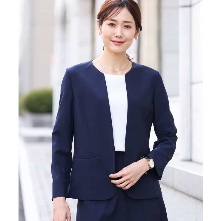 [セットアップ対応]ライトシャンブレー カラーレスジャケット/洗える | OFUON | 詳細画像2 