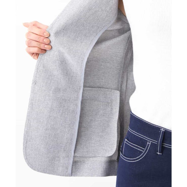 [セットアップ対応]ライトシャンブレー カラーレスジャケット/洗える | OFUON | 詳細画像22 