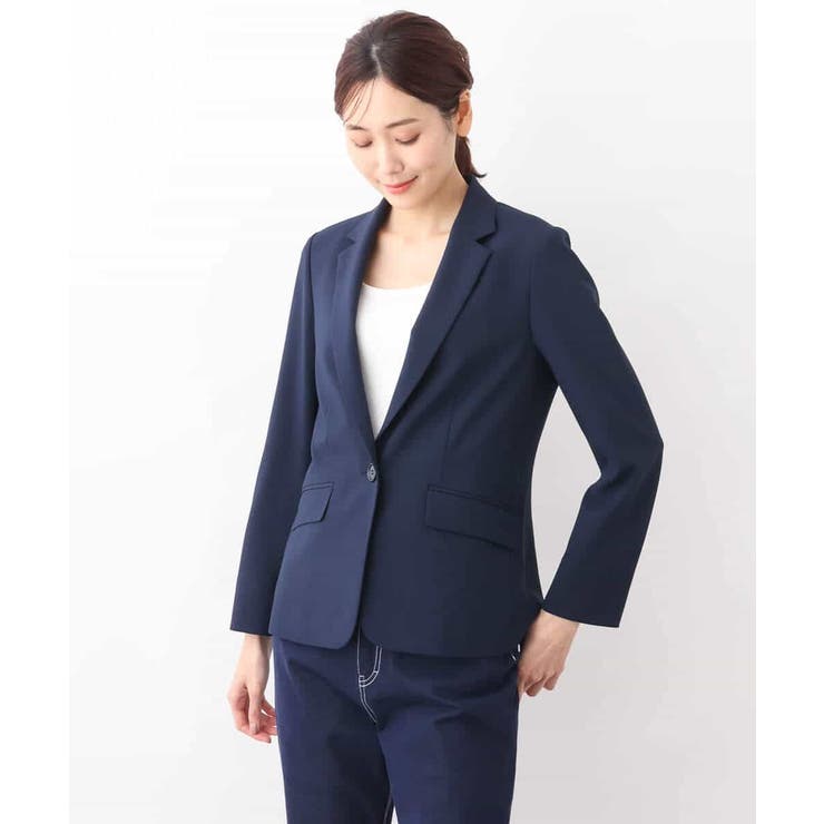 [セットアップ対応]ライトシャンブレー テーラードジャケット/洗える | OFUON | 詳細画像35 