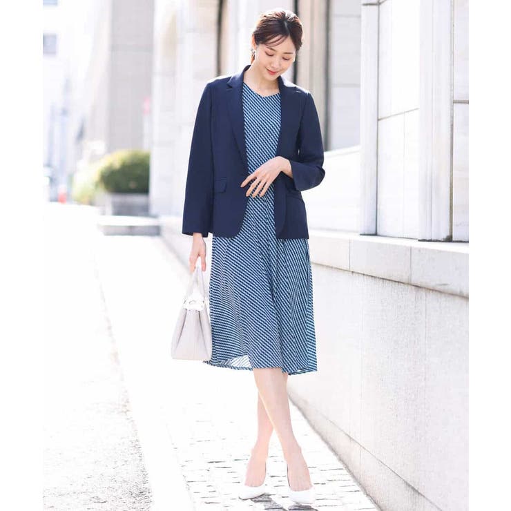 [セットアップ対応]ライトシャンブレー テーラードジャケット/洗える | OFUON | 詳細画像4 