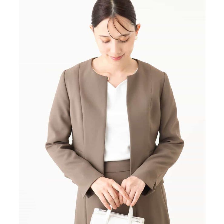 [セットアップ対応]ノーカラージャケット/洗える/WEB限定サイズあり | OFUON | 詳細画像6 