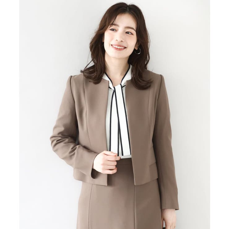 モカ | [セットアップ対応]ノーカラージャケット/洗える/WEB限定サイズあり | OFUON