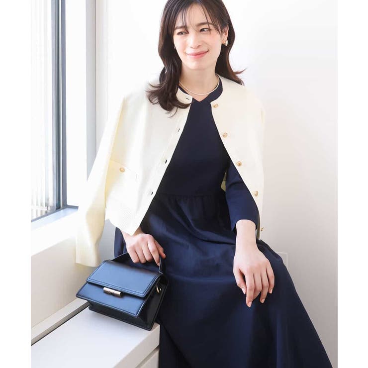 ギャザースリーブドッキングワンピース/洗える/WEB限定サイズあり | OFUON | 詳細画像19 