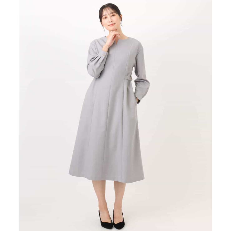 ウールライクベルトデザインワンピース/洗える/WEB限定サイズあり | OFUON | 詳細画像12 