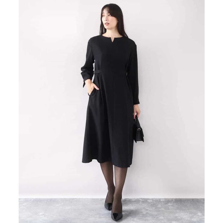 ウールライクベルトデザインワンピース/洗える/WEB限定サイズあり | OFUON | 詳細画像2 