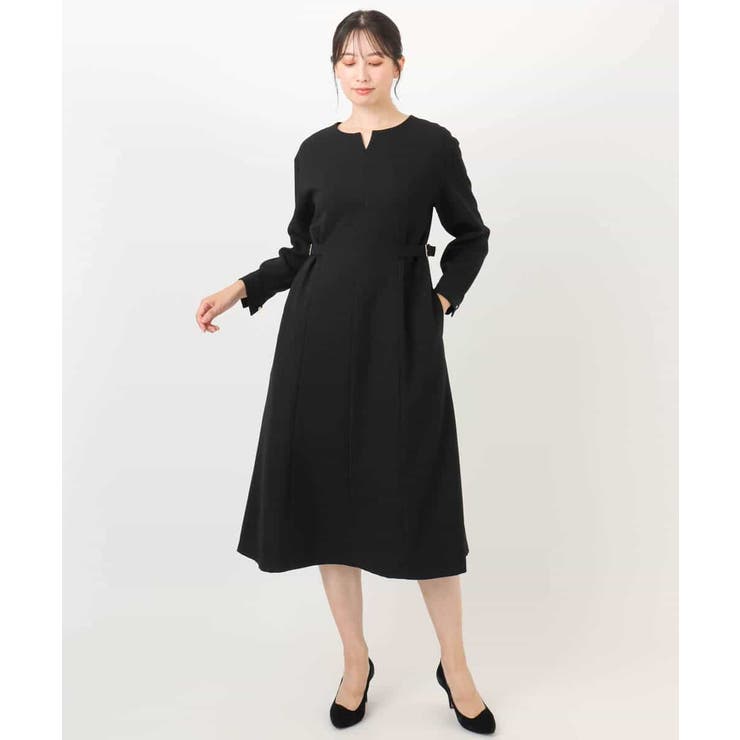 ウールライクベルトデザインワンピース/洗える/WEB限定サイズあり | OFUON | 詳細画像22 