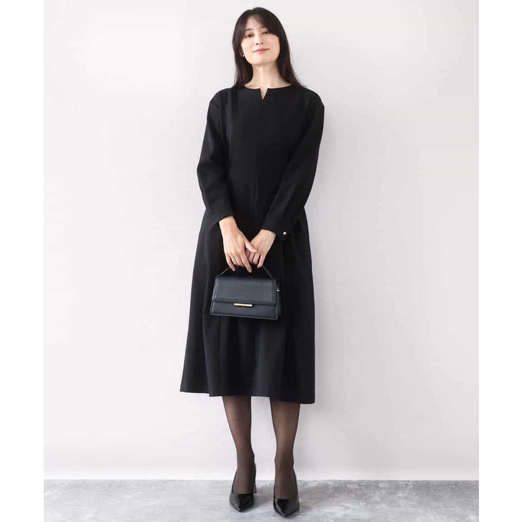 ウールライクベルトデザインワンピース/洗える/WEB限定サイズあり | OFUON | 詳細画像3 