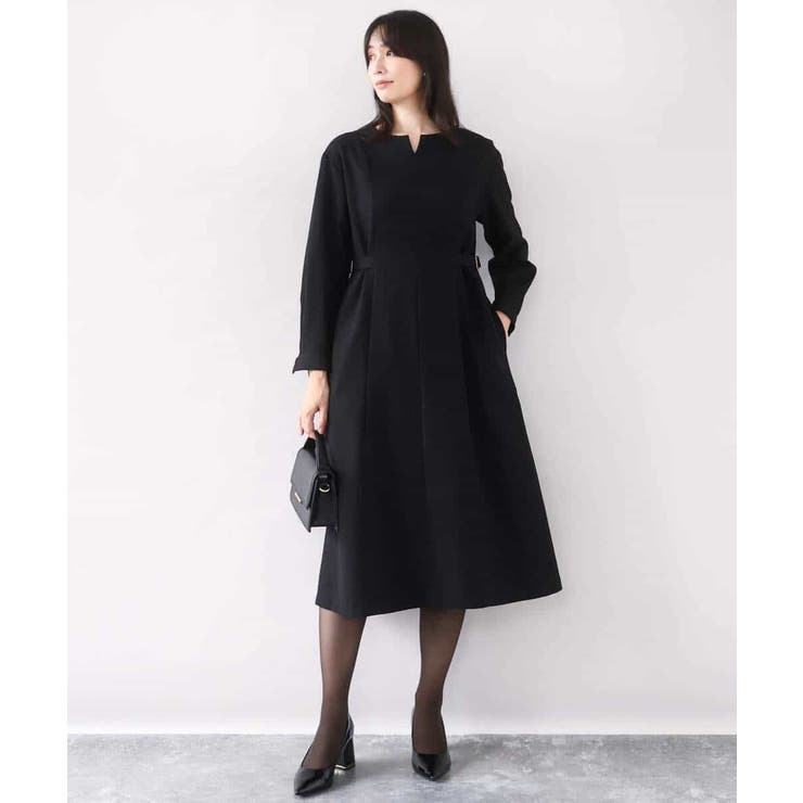 ウールライクベルトデザインワンピース/洗える/WEB限定サイズあり | OFUON | 詳細画像4 