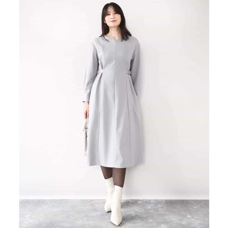 ウールライクベルトデザインワンピース/洗える/WEB限定サイズあり | OFUON | 詳細画像9 