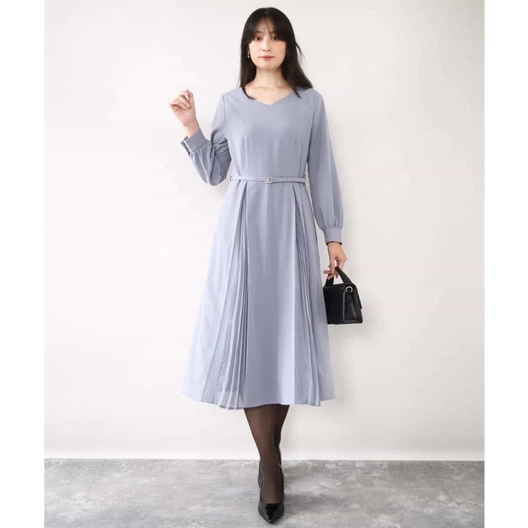 シフォンプリーツデザインワンピース/洗える/WEB限定サイズあり | OFUON | 詳細画像14 