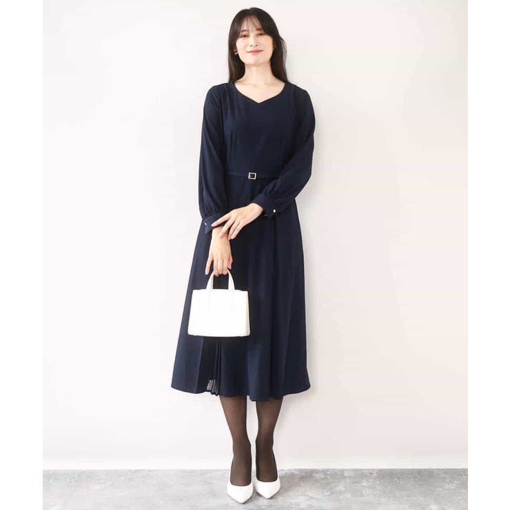 シフォンプリーツデザインワンピース/洗える/WEB限定サイズあり | OFUON | 詳細画像2 
