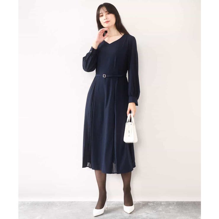 シフォンプリーツデザインワンピース/洗える/WEB限定サイズあり | OFUON | 詳細画像3 