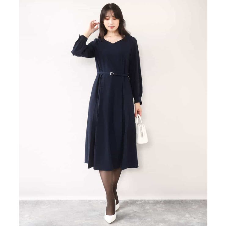 シフォンプリーツデザインワンピース/洗える/WEB限定サイズあり | OFUON | 詳細画像5 