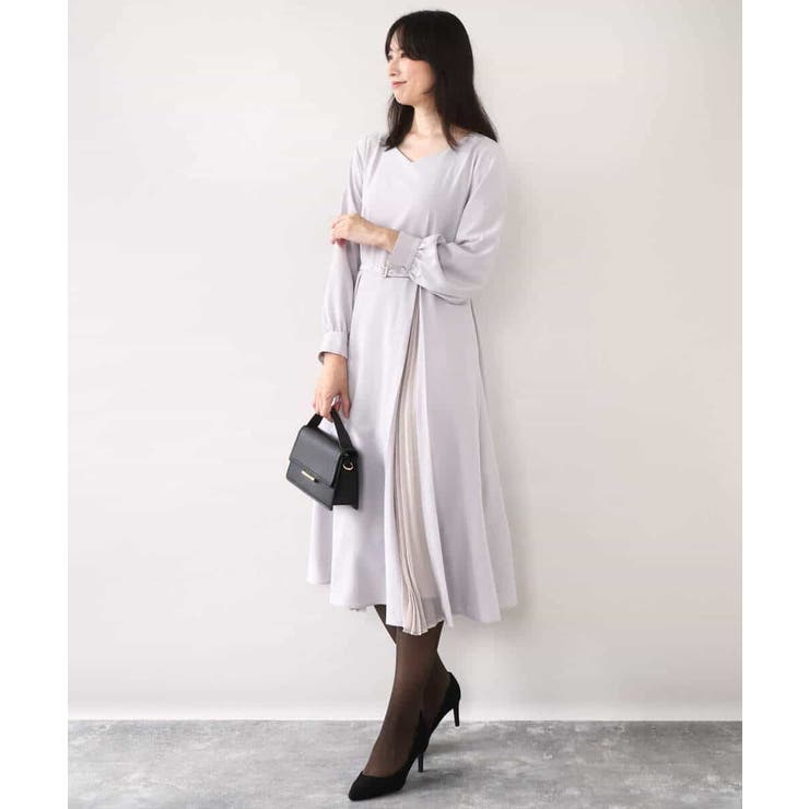 シフォンプリーツデザインワンピース/洗える/WEB限定サイズあり | OFUON | 詳細画像8 