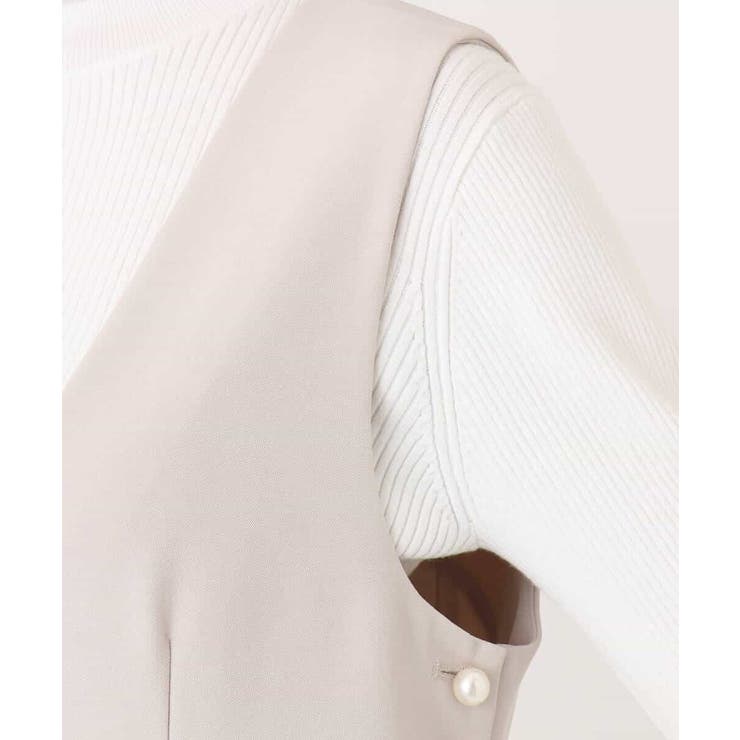 サイドパール調釦デザインVネックジャンパースカート 洗える WEB限定サイズあり | OFUON | 詳細画像19 