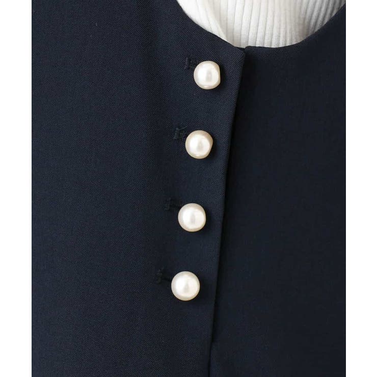 サイドパール調釦デザインVネックジャンパースカート 洗える WEB限定サイズあり | OFUON | 詳細画像27 