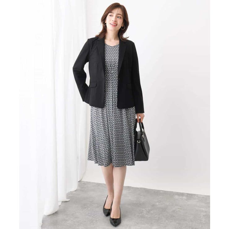 ジオメトリックプリントジャージワンピース/洗える/WEB限定サイズあり | OFUON | 詳細画像18 