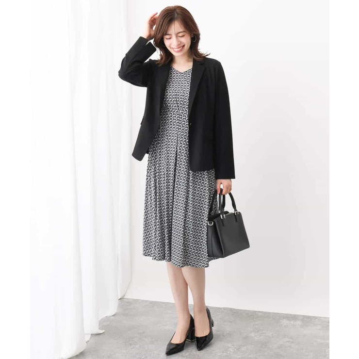 ジオメトリックプリントジャージワンピース/洗える/WEB限定サイズあり | OFUON | 詳細画像19 