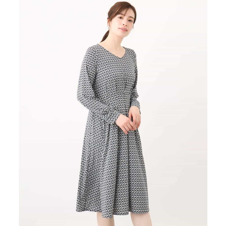 ジオメトリックプリントジャージワンピース/洗える/WEB限定サイズあり | OFUON | 詳細画像20 