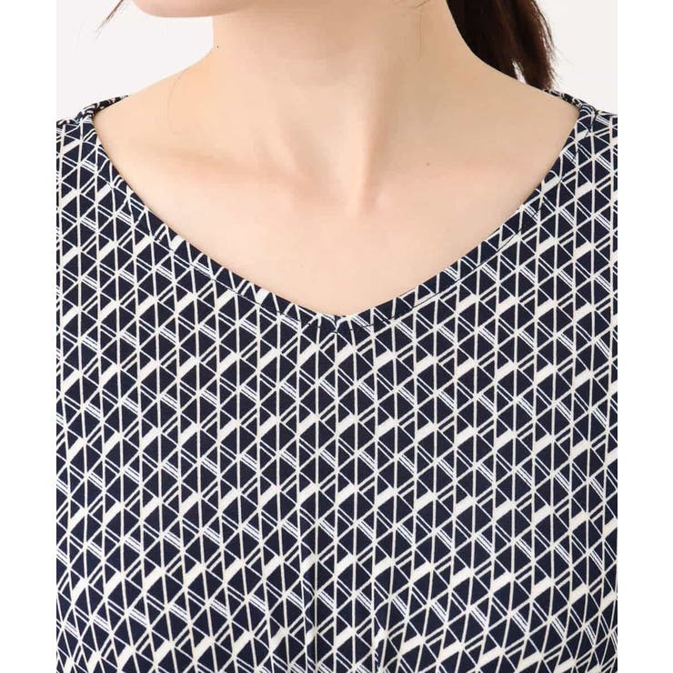 ジオメトリックプリントジャージワンピース/洗える/WEB限定サイズあり | OFUON | 詳細画像23 